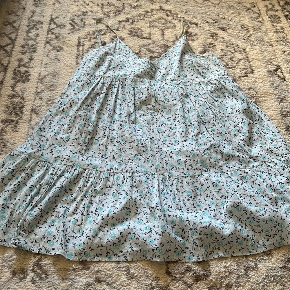 blue floral babydoll dress